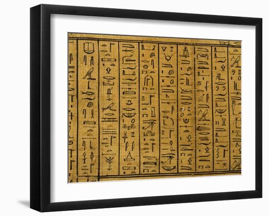 Cursive Hieroglyphs, Detail of Treatise on Mythological Geography, 1st century BC-null-Framed Premium Photographic Print