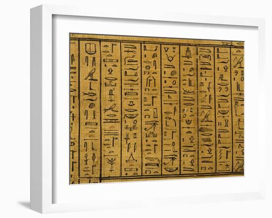 Cursive Hieroglyphs, Detail of Treatise on Mythological Geography, 1st century BC-null-Framed Photographic Print