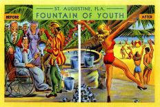 St. Augustine FL. Fountain Of Youth-Curt Teich & Company-Art Print