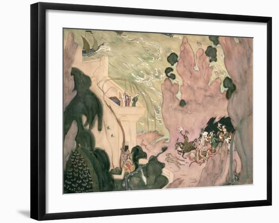 Curtain Design For Nikolai Rimski-Korsakov's Ballet 'sheherezade', 1910-Valentin Aleksandrovich Serov-Framed Giclee Print