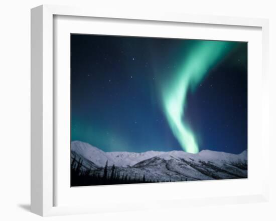 Curtains of Green Northern Lights Above the Brooks Range, Alaska, USA-Hugh Rose-Framed Premium Photographic Print