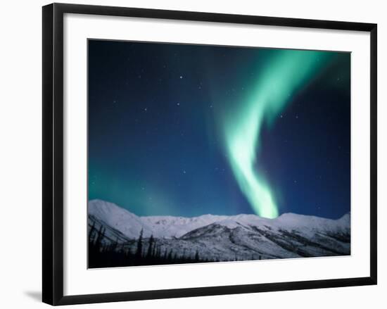Curtains of Green Northern Lights Above the Brooks Range, Alaska, USA-Hugh Rose-Framed Photographic Print