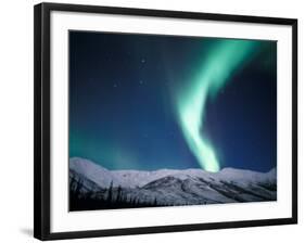 Curtains of Green Northern Lights Above the Brooks Range, Alaska, USA-Hugh Rose-Framed Photographic Print