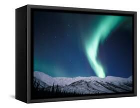Curtains of Green Northern Lights Above the Brooks Range, Alaska, USA-Hugh Rose-Framed Stretched Canvas