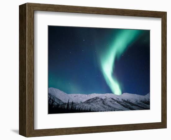 Curtains of Green Northern Lights Above the Brooks Range, Alaska, USA-Hugh Rose-Framed Photographic Print