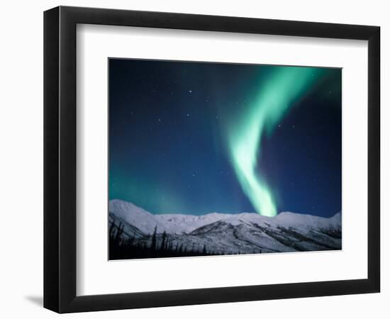 Curtains of Green Northern Lights Above the Brooks Range, Alaska, USA-Hugh Rose-Framed Photographic Print