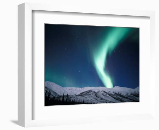 Curtains of Green Northern Lights Above the Brooks Range, Alaska, USA-Hugh Rose-Framed Photographic Print