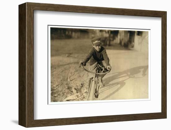 Curtin Hines Aged 14, Western Union Messenger for 6 Months, Houston, Texas, 1913-Lewis Wickes Hine-Framed Photographic Print