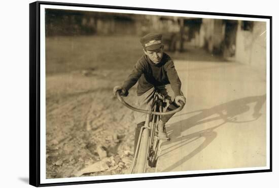 Curtin Hines Aged 14, Western Union Messenger for 6 Months, Houston, Texas, 1913-Lewis Wickes Hine-Framed Stretched Canvas