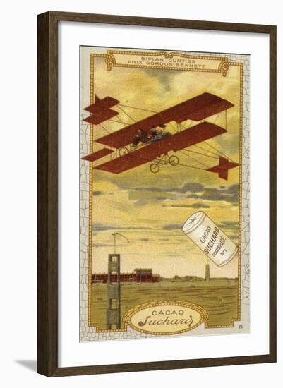 Curtiss Biplane Competing for the Gordon Bennett Trophy-null-Framed Giclee Print