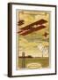 Curtiss Biplane Competing for the Gordon Bennett Trophy-null-Framed Giclee Print