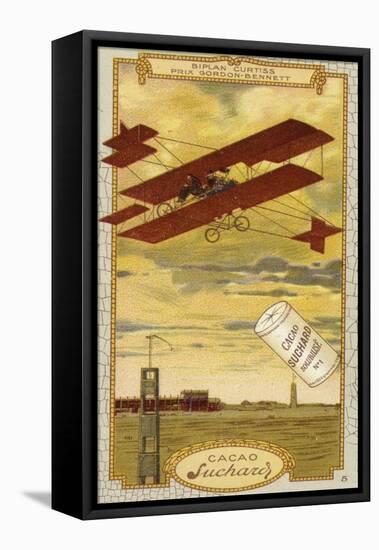 Curtiss Biplane Competing for the Gordon Bennett Trophy-null-Framed Stretched Canvas