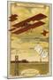 Curtiss Biplane Competing for the Gordon Bennett Trophy-null-Mounted Giclee Print