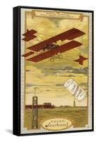 Curtiss Biplane Competing for the Gordon Bennett Trophy-null-Framed Stretched Canvas