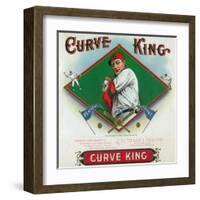 Curve King Brand Cigar Box Label, Baseball-Lantern Press-Framed Art Print