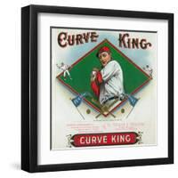 Curve King Brand Cigar Box Label, Baseball-Lantern Press-Framed Art Print