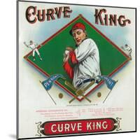 Curve King Brand Cigar Box Label, Baseball-Lantern Press-Mounted Art Print