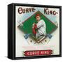 Curve King Brand Cigar Box Label, Baseball-Lantern Press-Framed Stretched Canvas