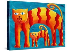 Curved Cats, 2004-Julie Nicholls-Stretched Canvas