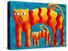 Curved Cats, 2004-Julie Nicholls-Stretched Canvas