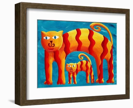 Curved Cats, 2004-Julie Nicholls-Framed Giclee Print
