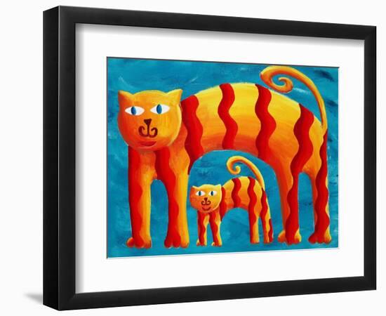 Curved Cats, 2004-Julie Nicholls-Framed Giclee Print