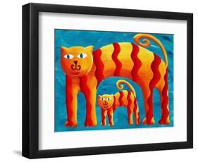 Curved Cats, 2004-Julie Nicholls-Framed Giclee Print