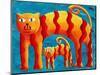 Curved Cats, 2004-Julie Nicholls-Mounted Giclee Print