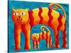 Curved Cats, 2004-Julie Nicholls-Stretched Canvas