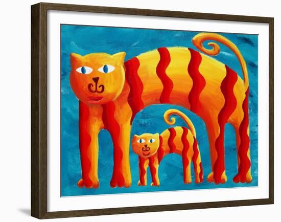 Curved Cats, 2004-Julie Nicholls-Framed Giclee Print