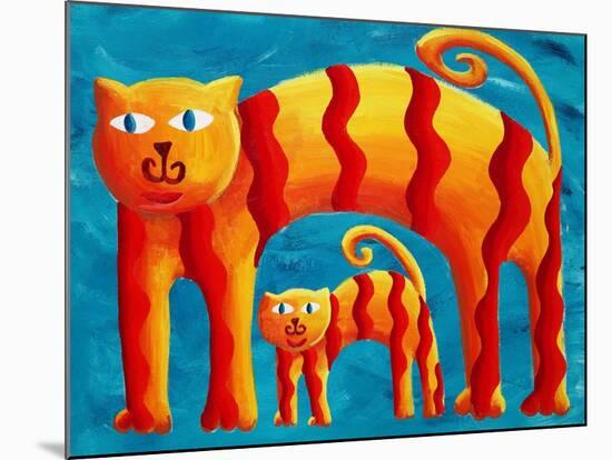 Curved Cats, 2004-Julie Nicholls-Mounted Giclee Print