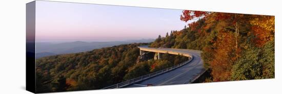 Curved Road over Mountains, Linn Cove Viaduct, Blue Ridge Parkway, North Carolina, USA-null-Stretched Canvas