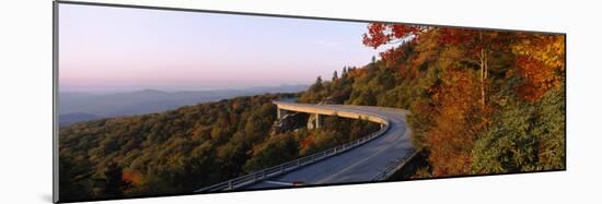 Curved Road over Mountains, Linn Cove Viaduct, Blue Ridge Parkway, North Carolina, USA-null-Mounted Photographic Print