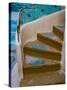 Curved Stairway in Athens, Greece-Tom Haseltine-Stretched Canvas