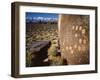 Curvilinear Abstract-Style Petroglyphs and Eastern Sierra Mountains, Bishop, California, Usa-Dennis Flaherty-Framed Photographic Print