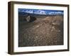 Curvilinear Abstract-Style Petroglyphs and Eastern Sierra Mountains, Bishop, California, Usa-Dennis Flaherty-Framed Photographic Print