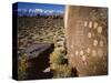 Curvilinear Abstract-Style Petroglyphs and Eastern Sierra Mountains, Bishop, California, Usa-Dennis Flaherty-Stretched Canvas