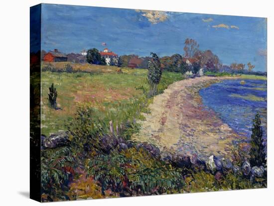 Curving Beach, New England-William James Glackens-Stretched Canvas