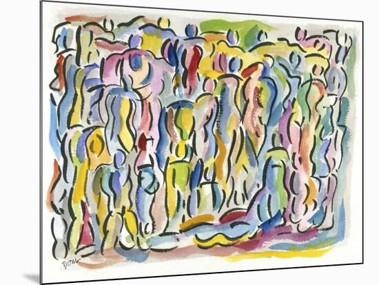 Curvy Crowd-Diana Ong-Mounted Giclee Print