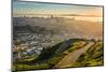 Curvy Road and View of Downtown at Sunrise from Twin Peaks, in San Francisco, California.-ESB Professional-Mounted Photographic Print