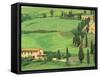 Curvy Tuscan Road, Tuscany, Italy-Walter Bibikow-Framed Stretched Canvas