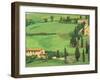 Curvy Tuscan Road, Tuscany, Italy-Walter Bibikow-Framed Premium Photographic Print