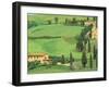 Curvy Tuscan Road, Tuscany, Italy-Walter Bibikow-Framed Premium Photographic Print