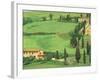 Curvy Tuscan Road, Tuscany, Italy-Walter Bibikow-Framed Photographic Print