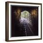 Cusco Region, Peru. Machu Pichu-Cusco Railway. A shot from a train exiting a tunnel-Janet Muir-Framed Photographic Print