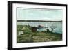 Cushing's Island, Maine, View of Cushing's Landing, Cape Shore in the Distance-Lantern Press-Framed Art Print