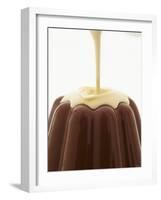 Custard Being Poured Over Chocolate Blancmange-Marc O^ Finley-Framed Photographic Print