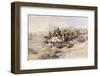 Custer and Cavalry in Action-Charles Marion Russell-Framed Photographic Print