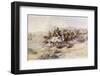 Custer and Cavalry in Action-Charles Marion Russell-Framed Photographic Print