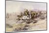 Custer and Cavalry in Action-Charles Marion Russell-Mounted Photographic Print